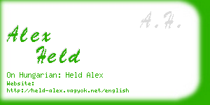 alex held business card